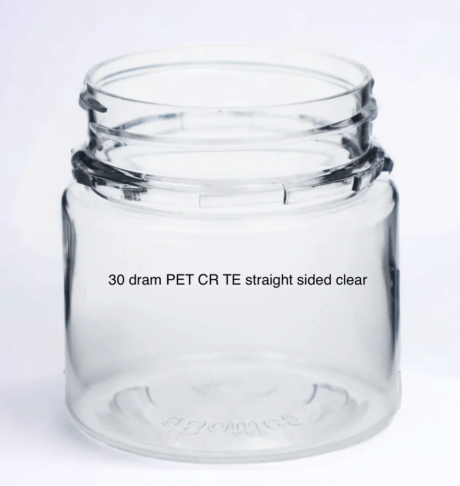 30 dram PET CR TE straight sided clear-600 per case