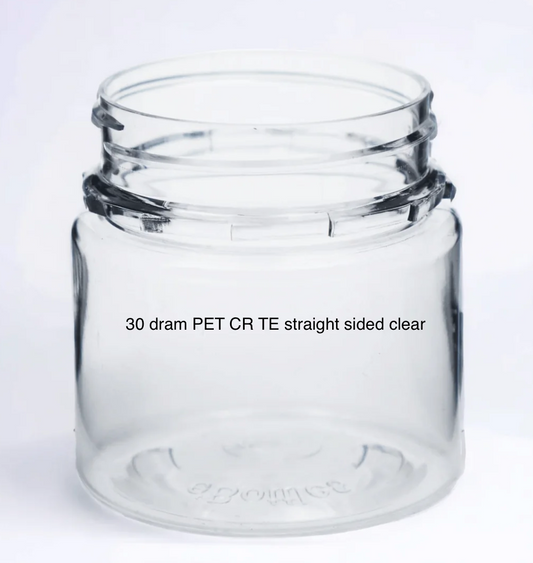 30 dram PET CR TE straight sided clear-600 per case