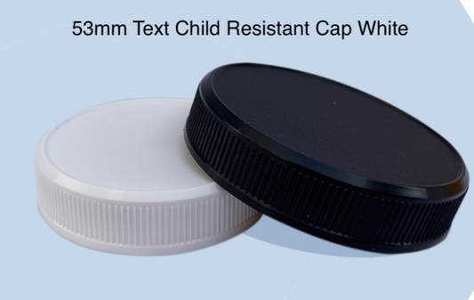 53mm Text Child Resistant Cap Black-950 per case