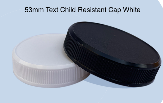 53mm Text Child Resistant Cap White-950 per case