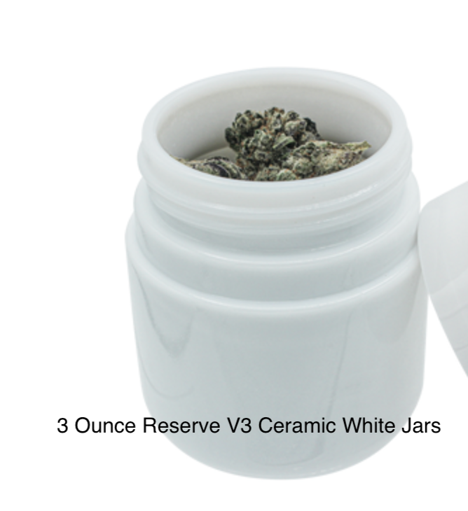 3 Ounce Reserve V3 Ceramic White Jars-80 per case