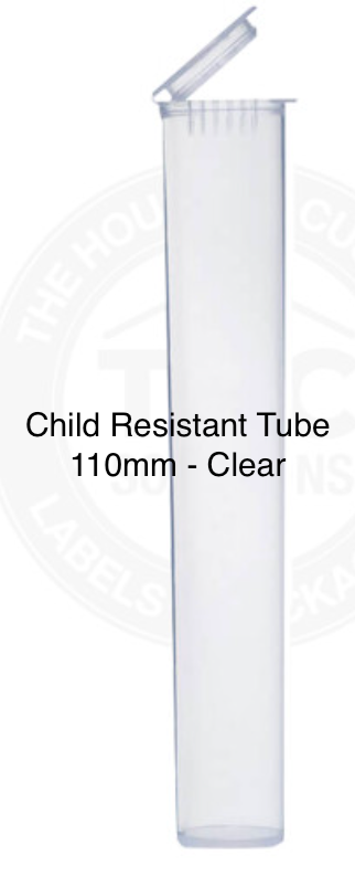 Child Resistant Tube 110mm - Clear 1000 per case